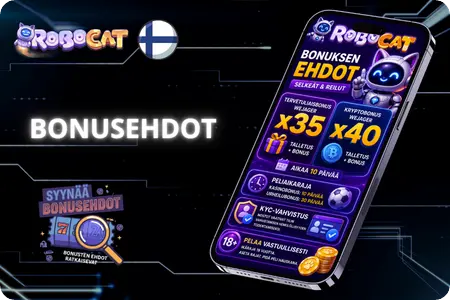RoboCat Casino alustamme ja bonusten kierrätysvaatimusten ehdot