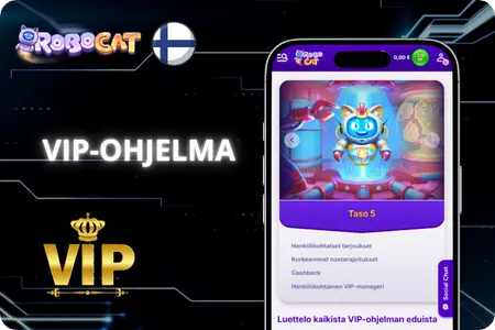VIP-ohjelmamme tasot RoboCat Casino pelaajille